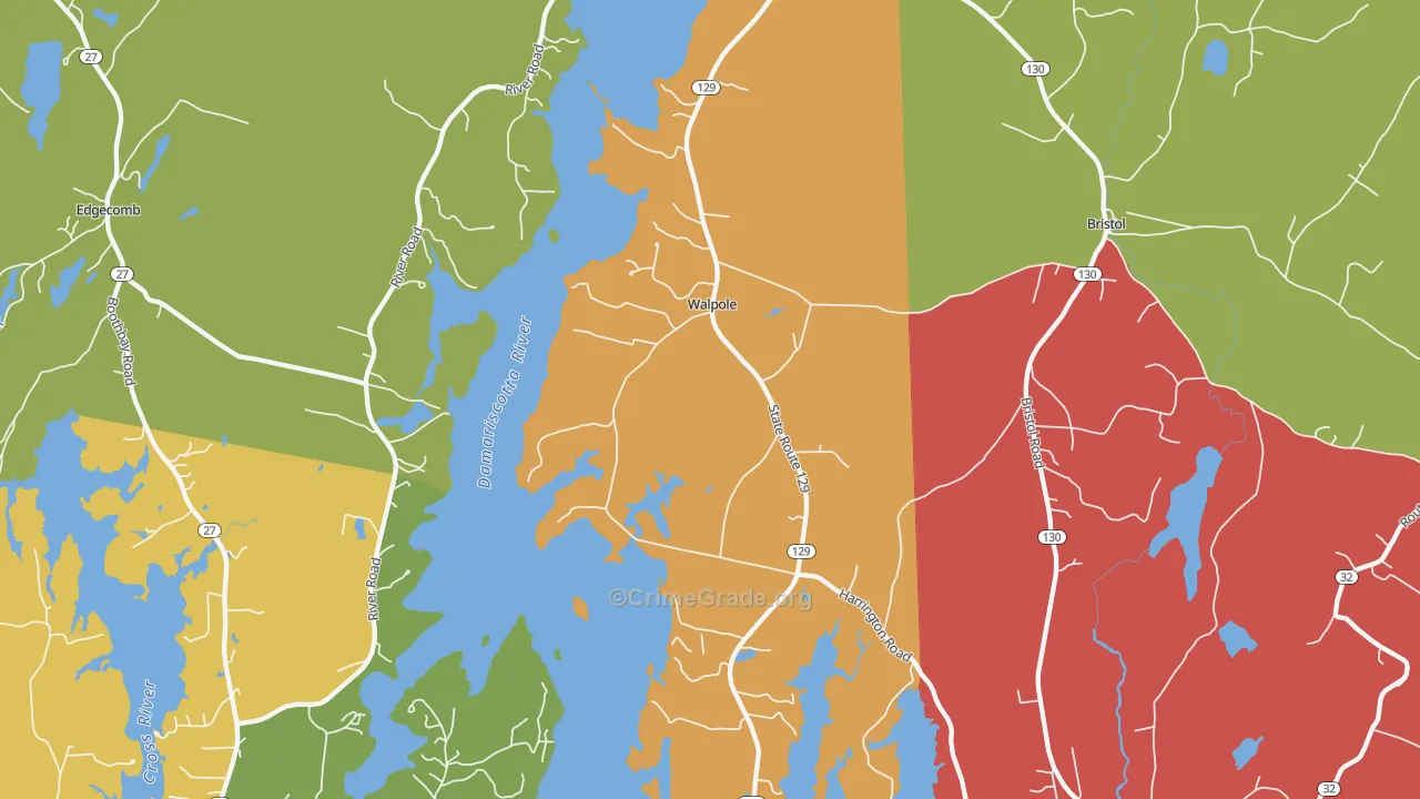 Walpole, ME Map of Murder Rates