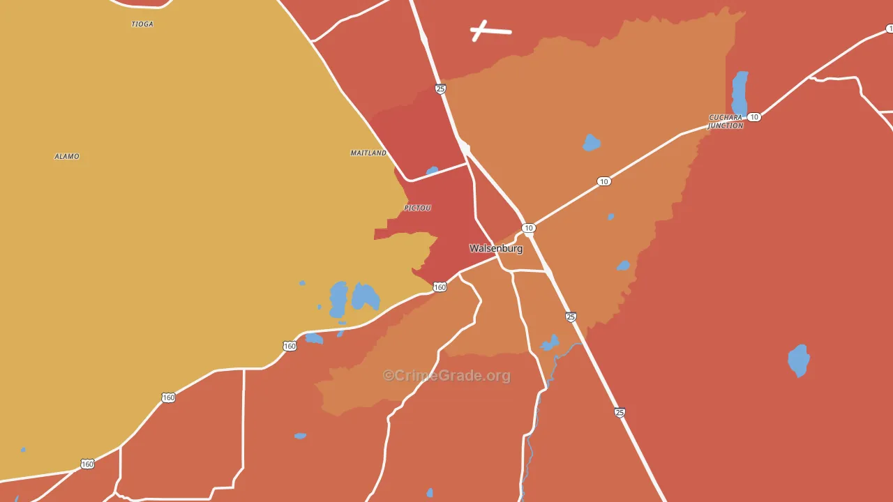 Walsenburg, CO Map of Murder Rates