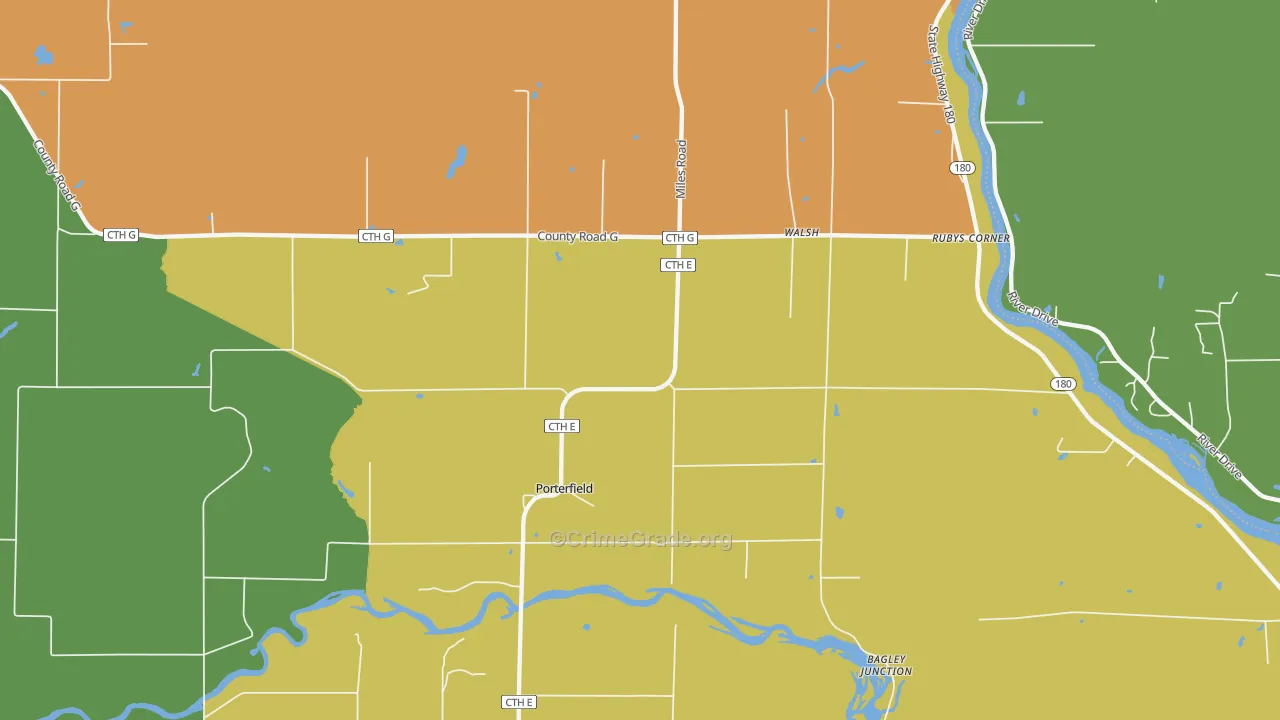 Walsh, WI Map of Murder Rates