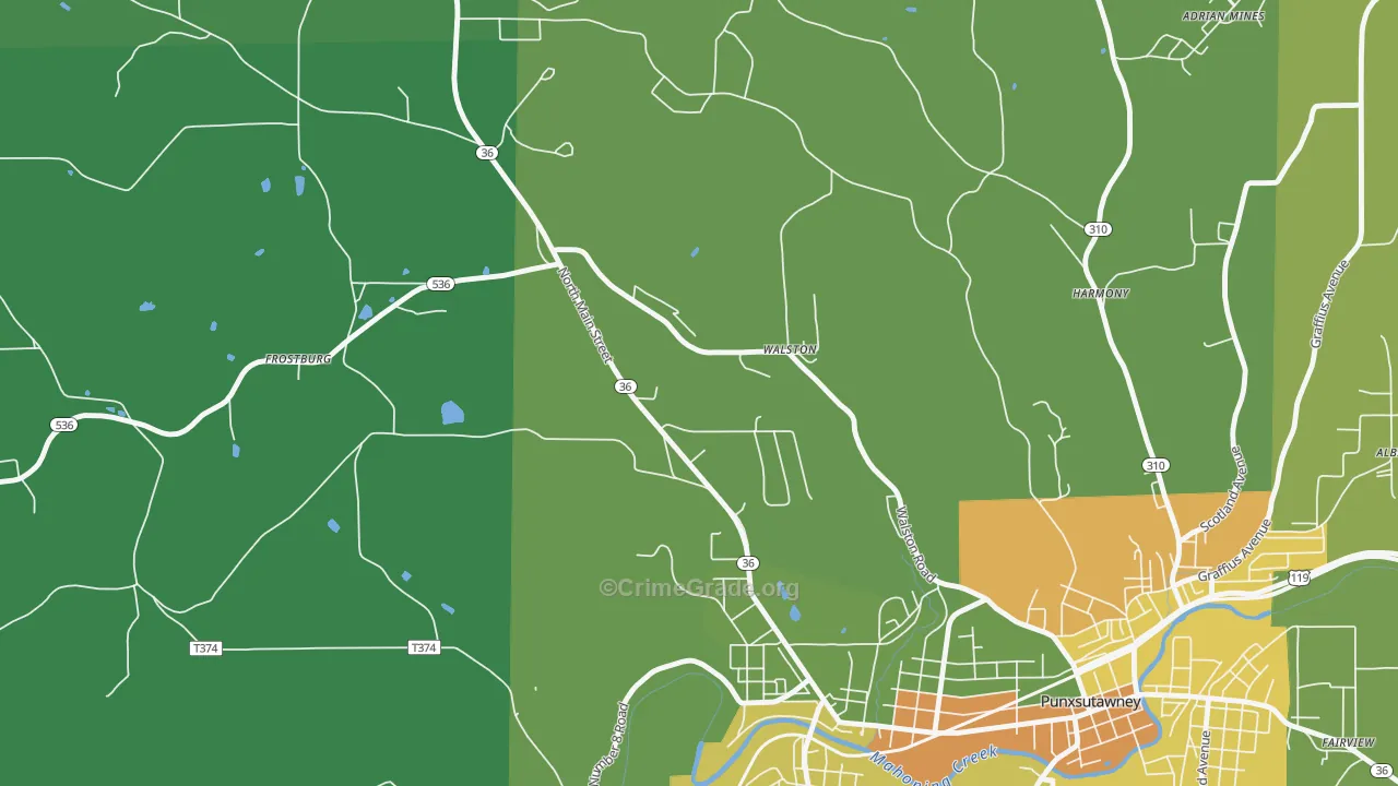 Walston, PA Map of Murder Rates