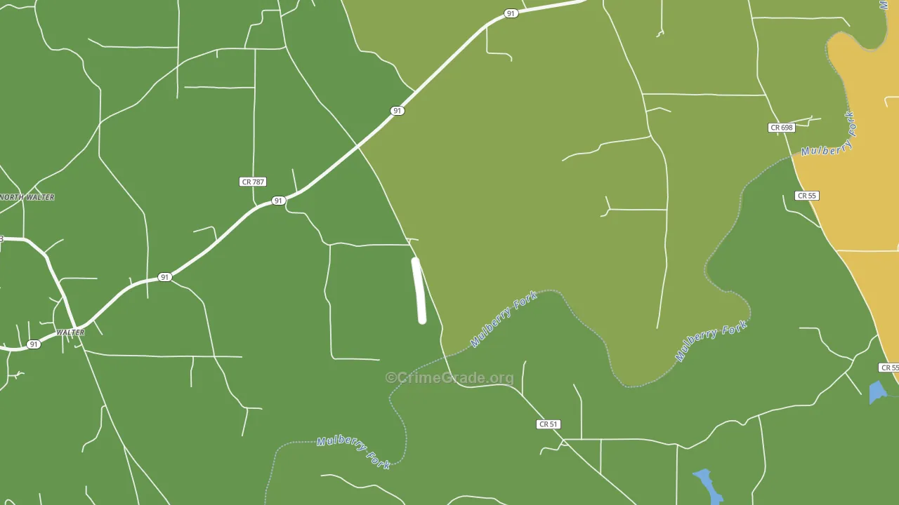 Walter, AL Map of Murder Rates
