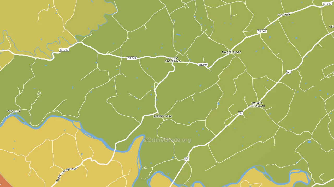 Walter Crossroad, TN Map of Murder Rates