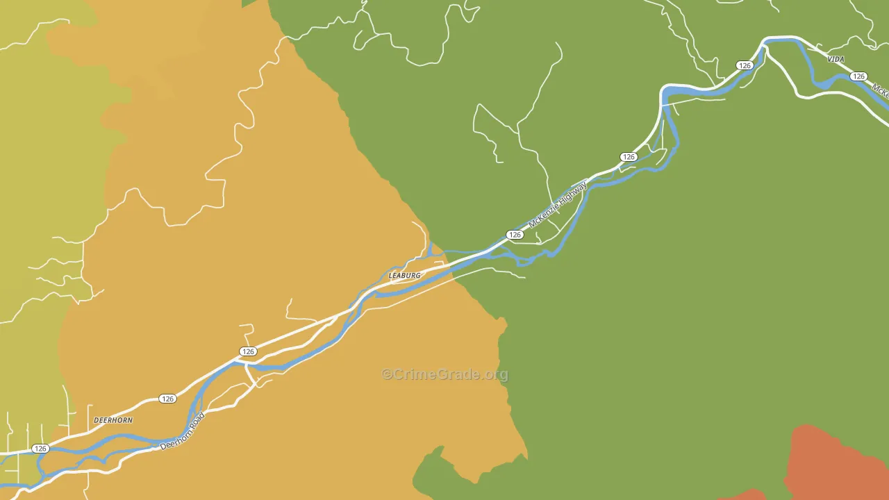 Walterville, OR Map of Murder Rates