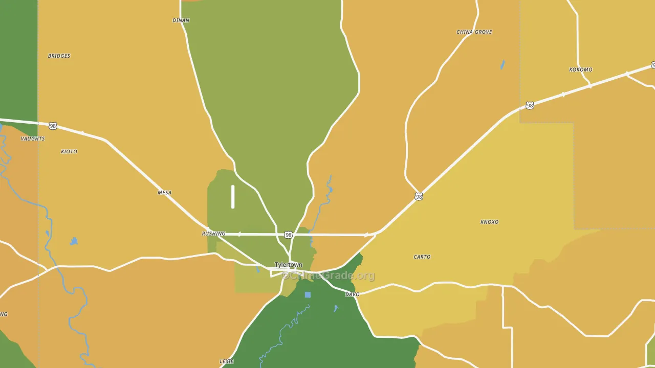 Walthall County, MS Map of Murder Rates
