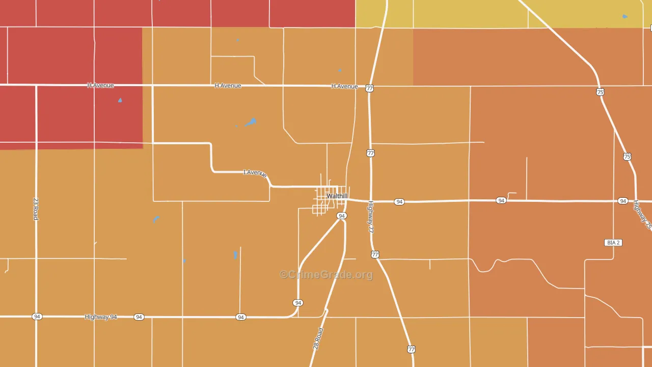 Walthill, NE Map of Murder Rates