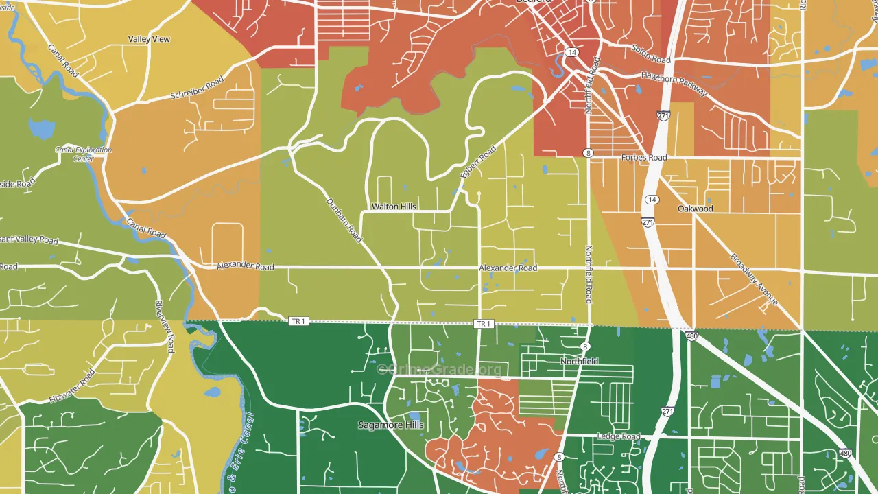 Walton Hills, OH Map of Murder Rates