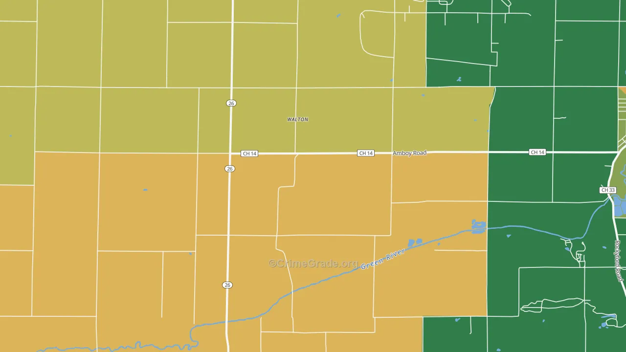 Walton, IL Map of Murder Rates