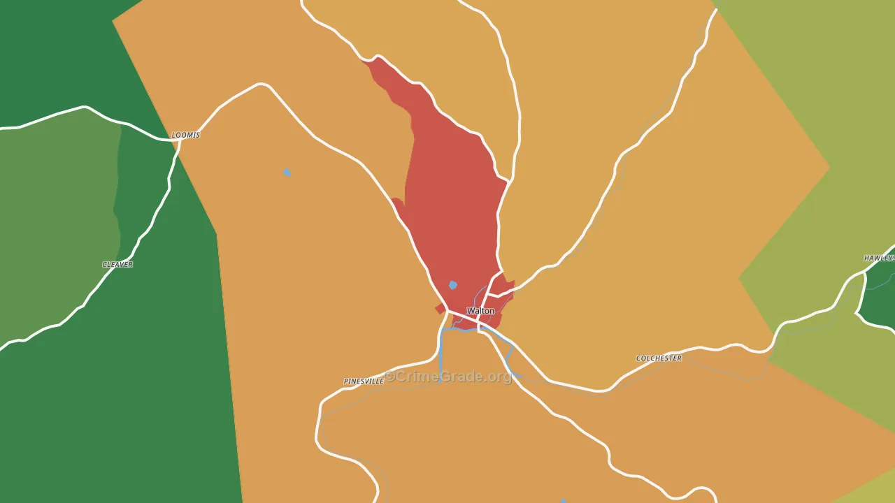 Walton, NY Map of Murder Rates