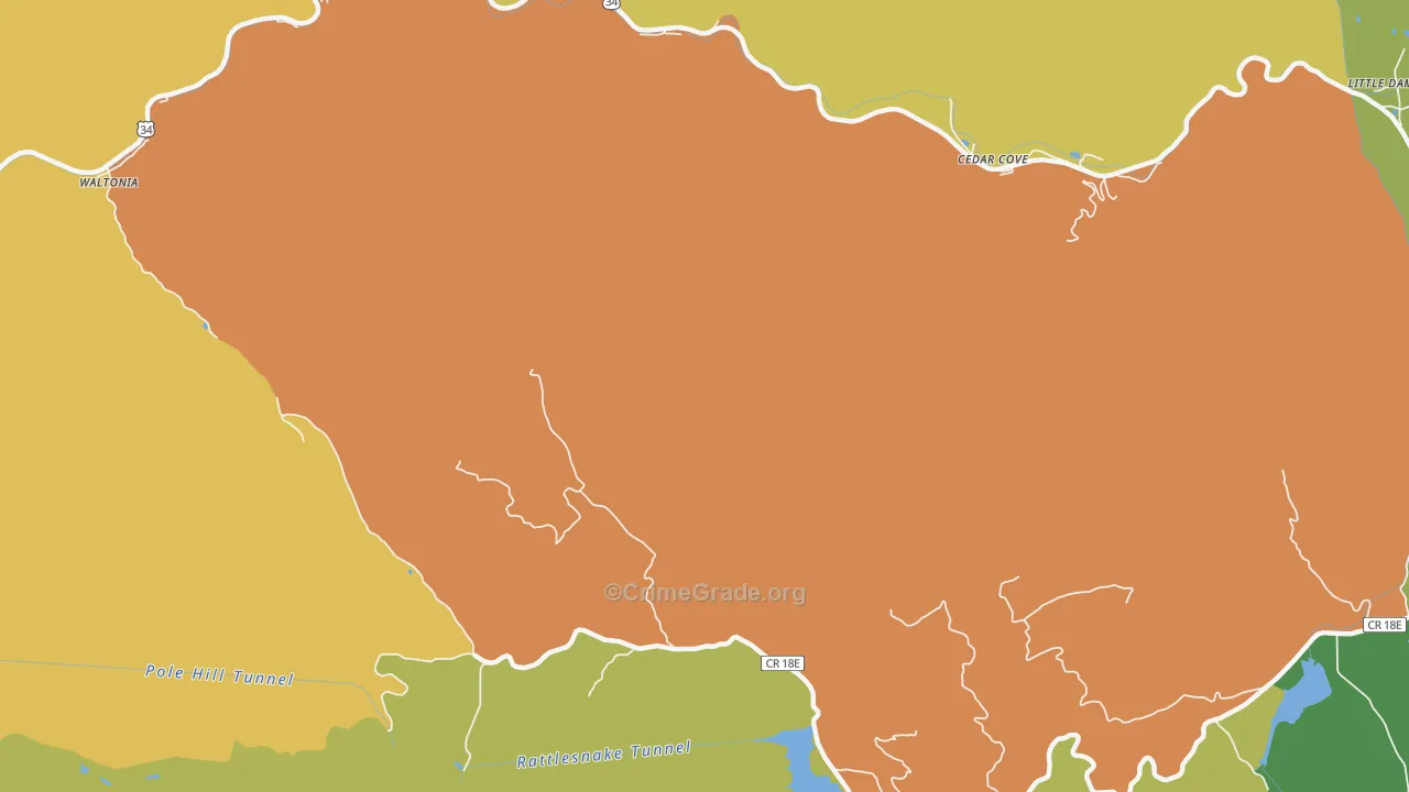 Waltonia, CO Map of Murder Rates