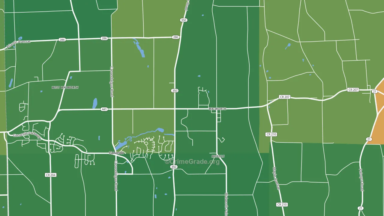Walworth, NY Map of Murder Rates