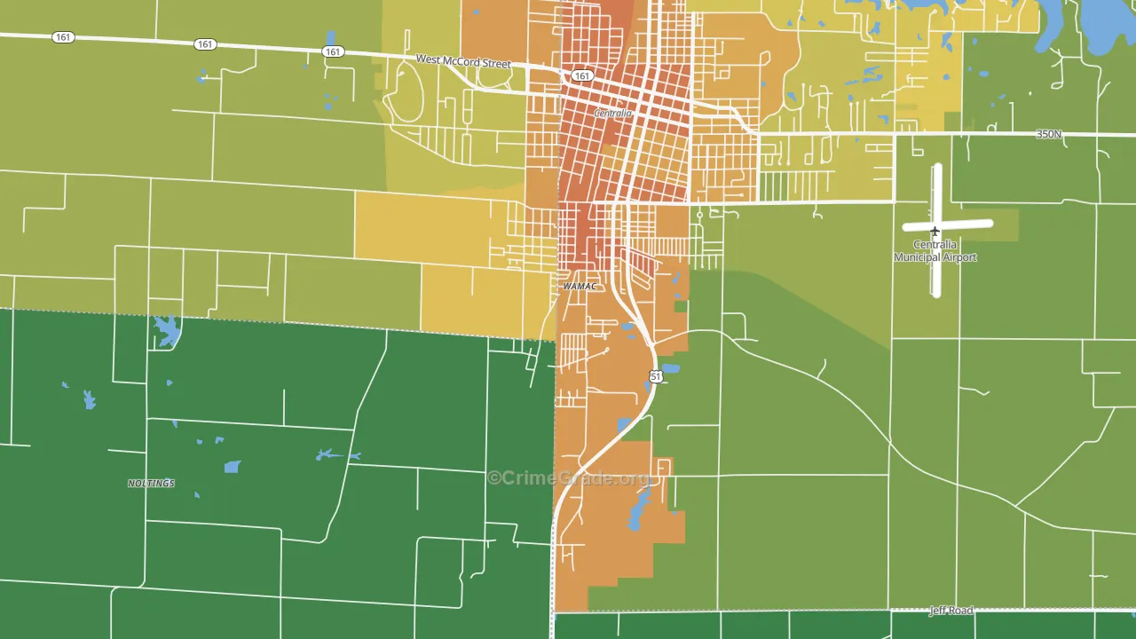 Wamac, IL Map of Murder Rates