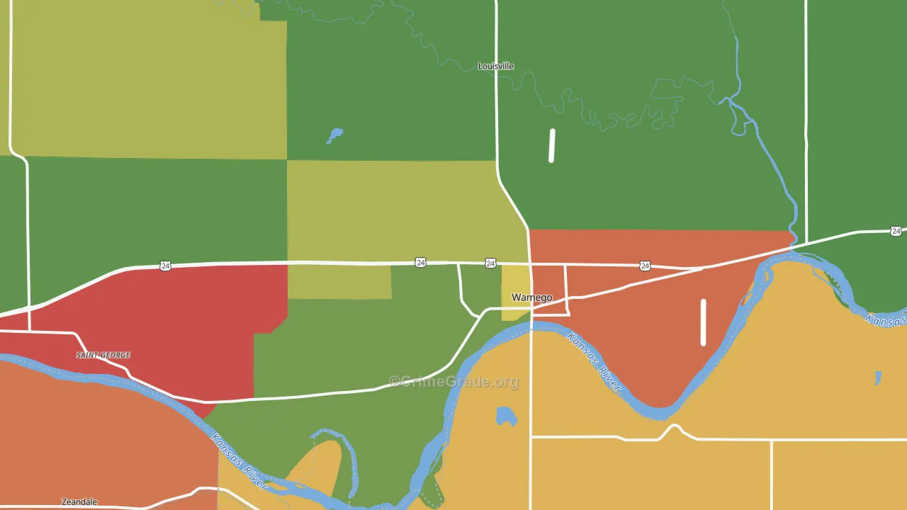 Wamego, KS Map of Murder Rates