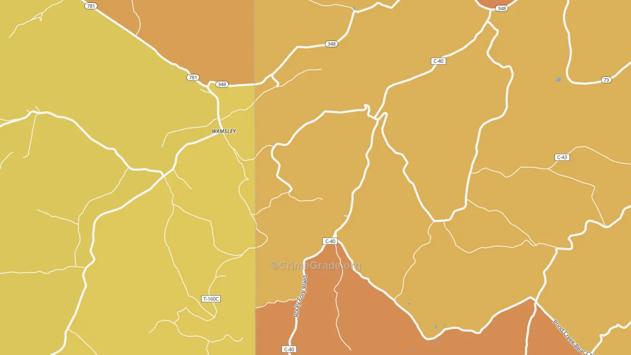 Wamsley, OH Map of Murder Rates