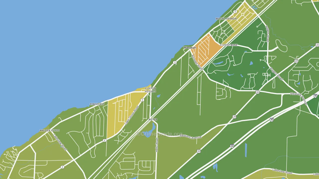 Wanakah, NY Map of Murder Rates