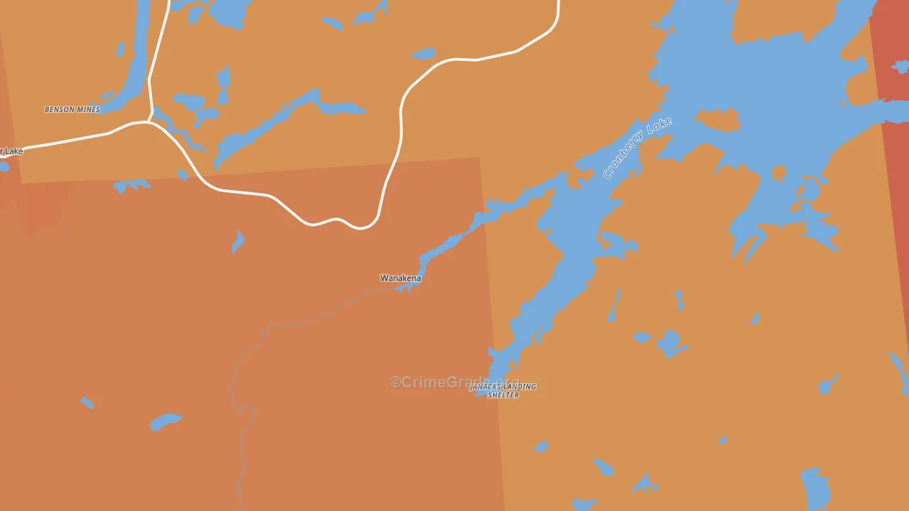Wanakena, NY Map of Murder Rates