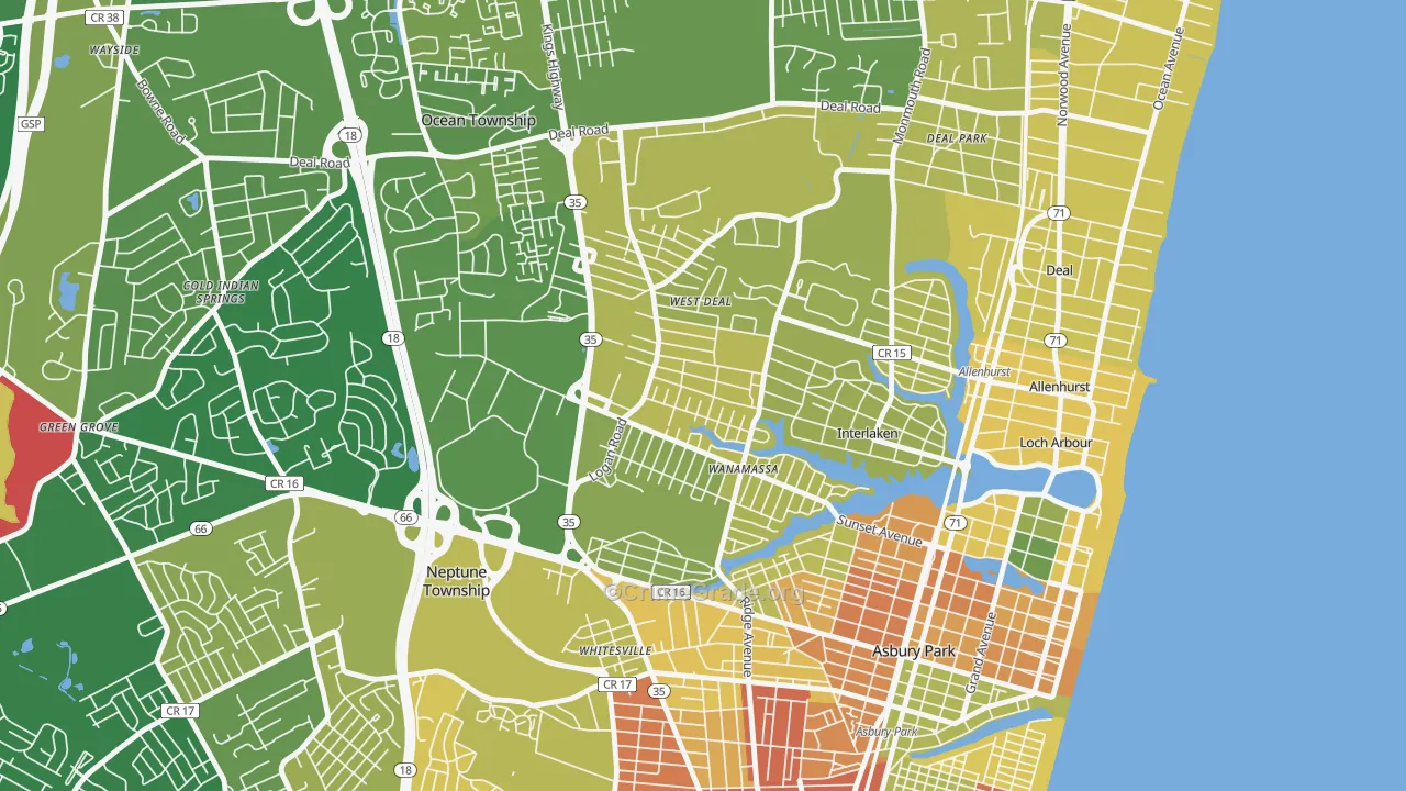 Wanamassa, NJ Map of Murder Rates