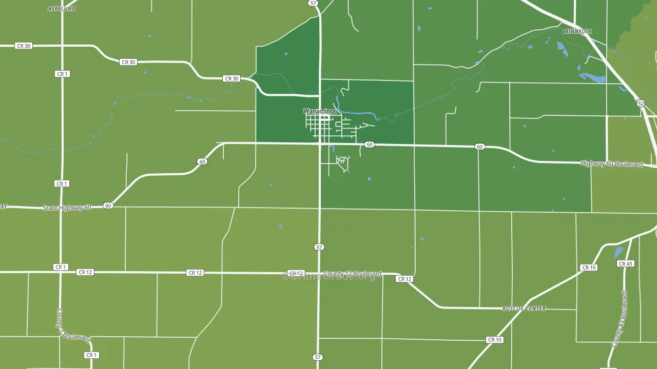 Wanamingo, MN Map of Murder Rates