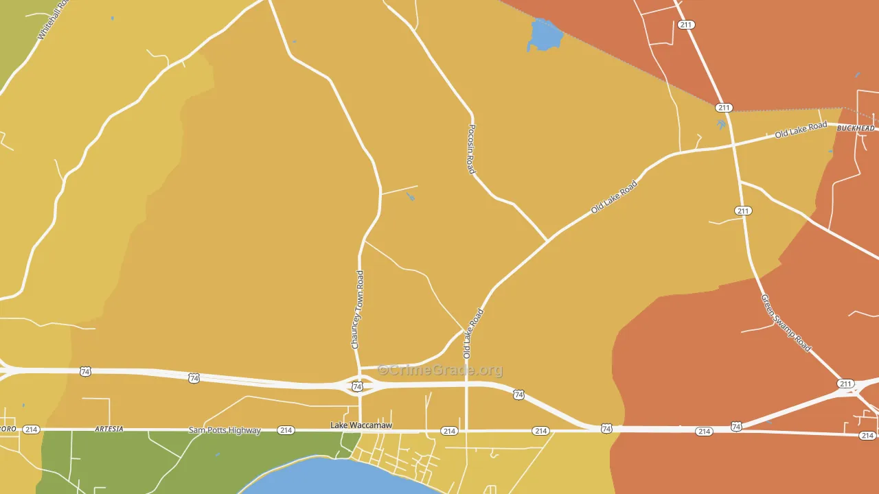 Wananish, NC Map of Murder Rates