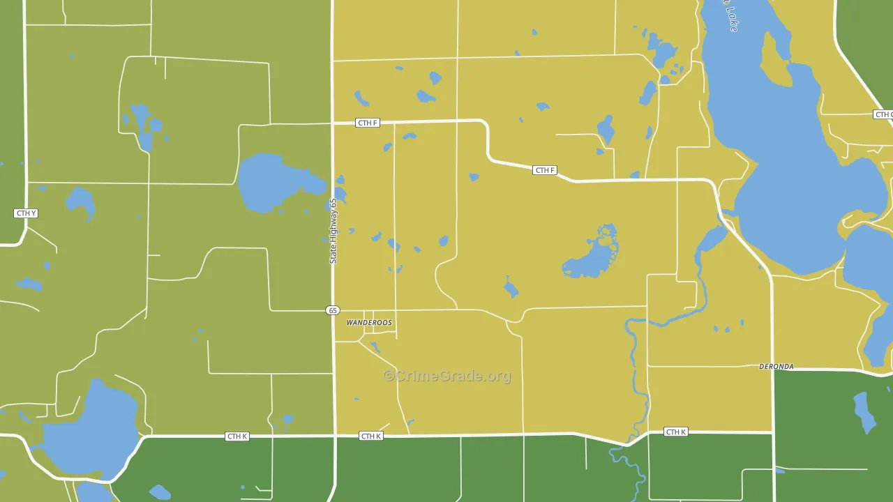 Wanderoos, WI Map of Murder Rates