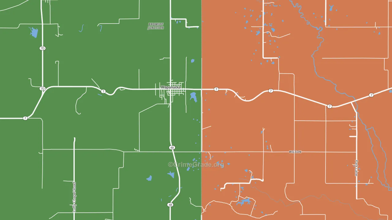 Wapanucka, OK Map of Murder Rates