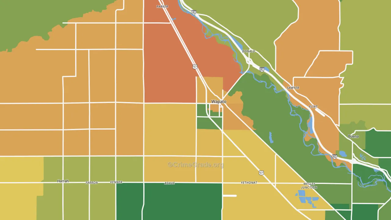Wapato, WA Map of Murder Rates