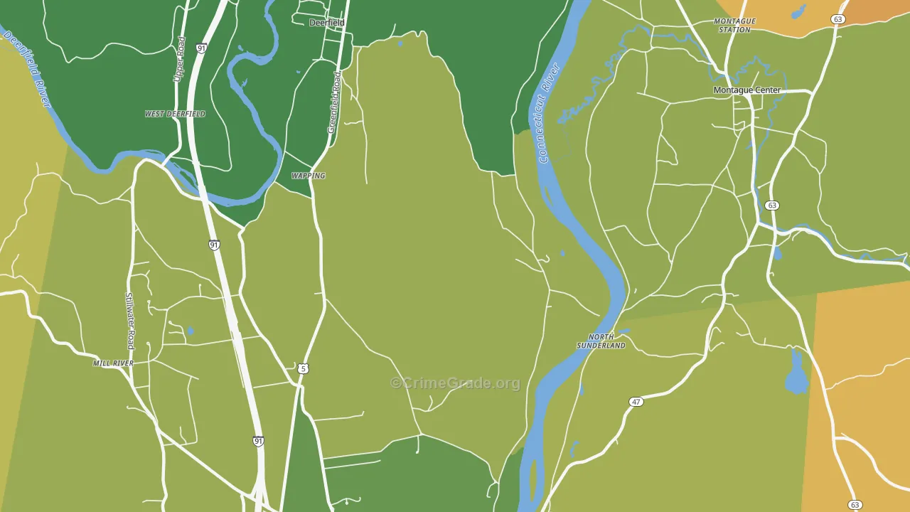 Wapping, MA Map of Murder Rates
