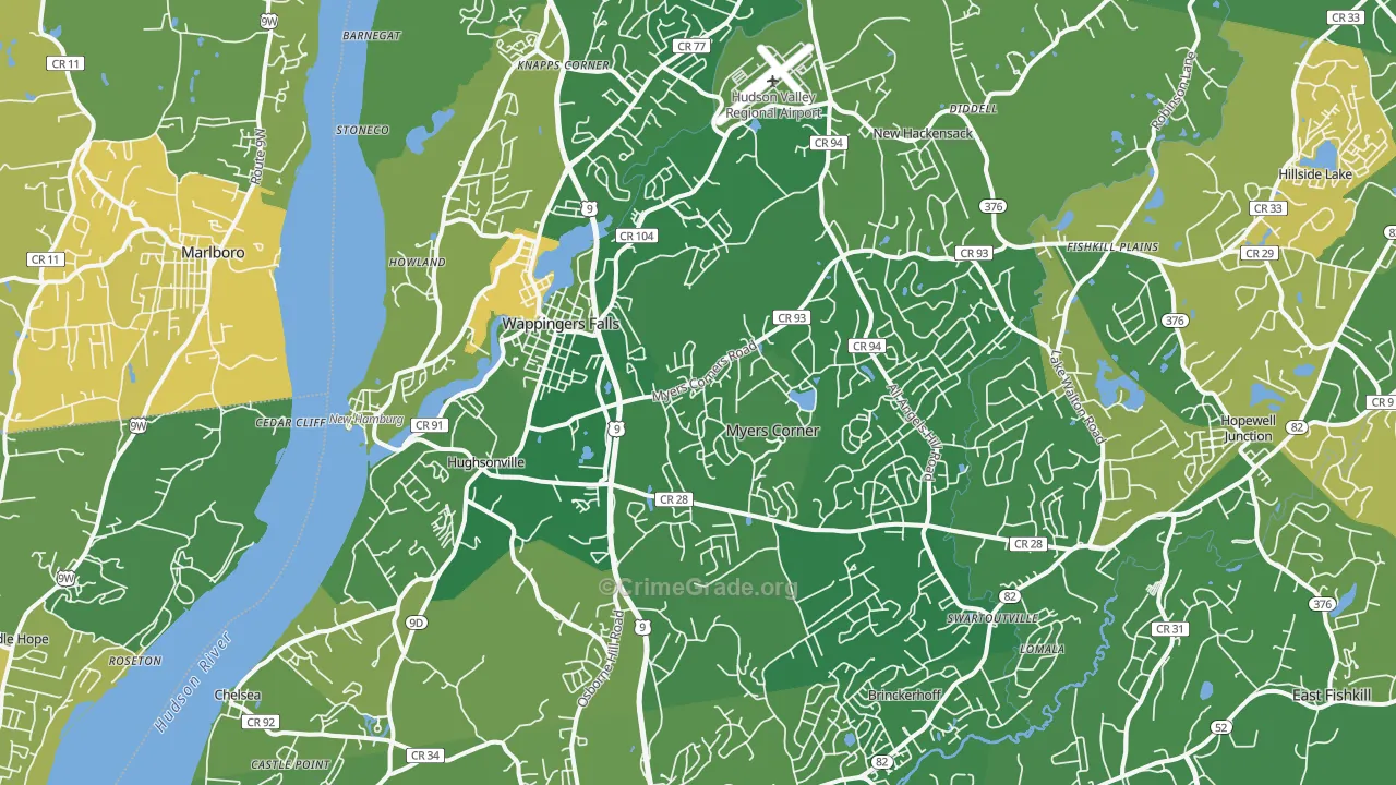 Wappingers Falls, NY Map of Murder Rates