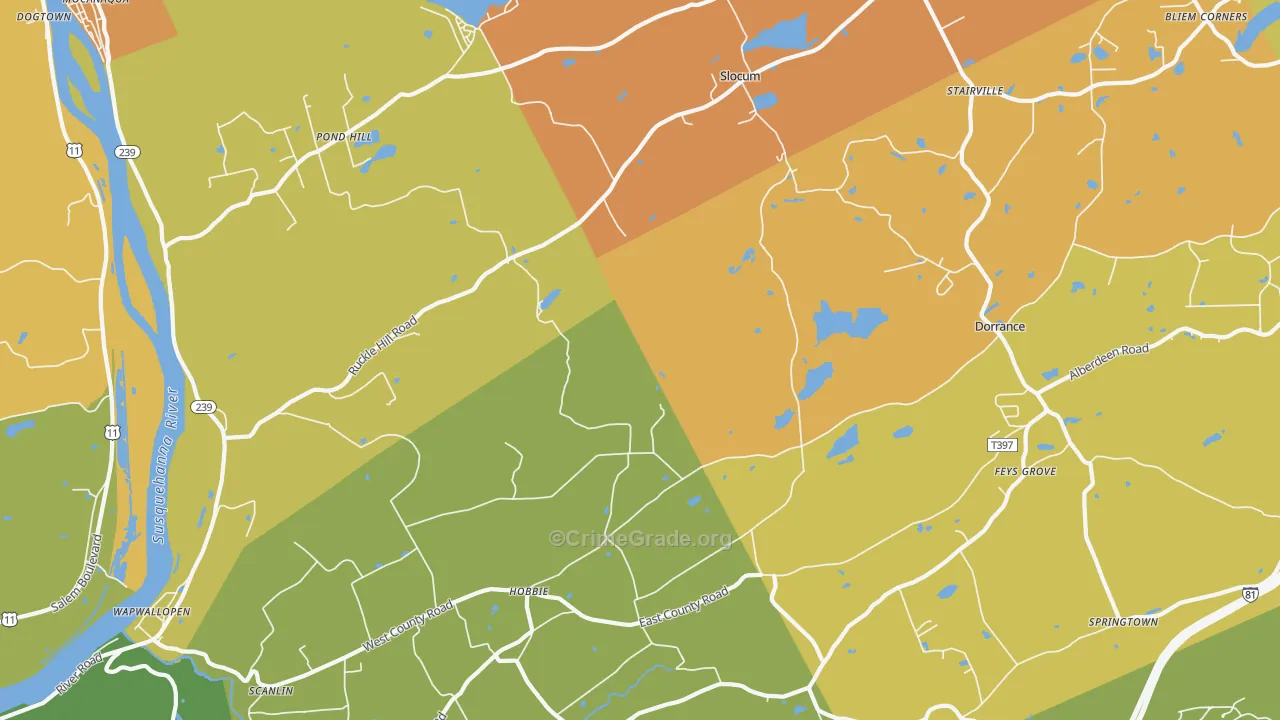 Wapwallopen, PA Map of Murder Rates