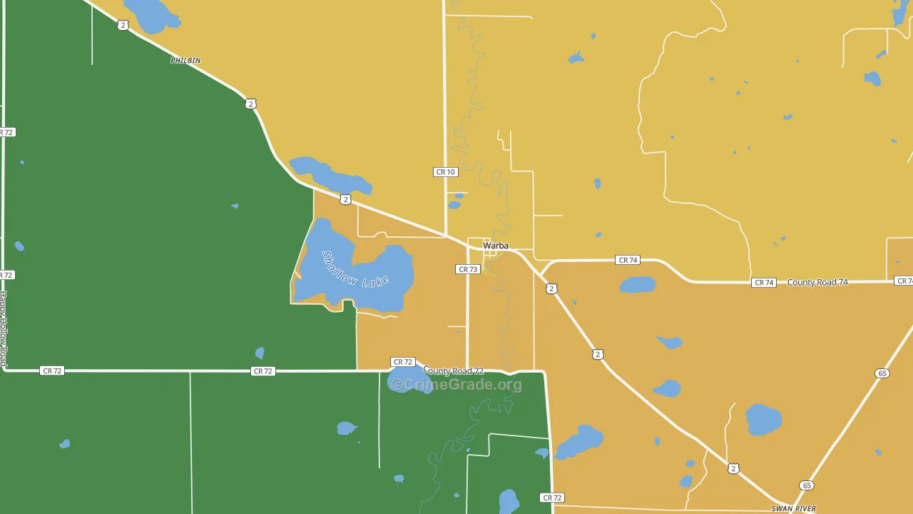 Warba, MN Map of Murder Rates