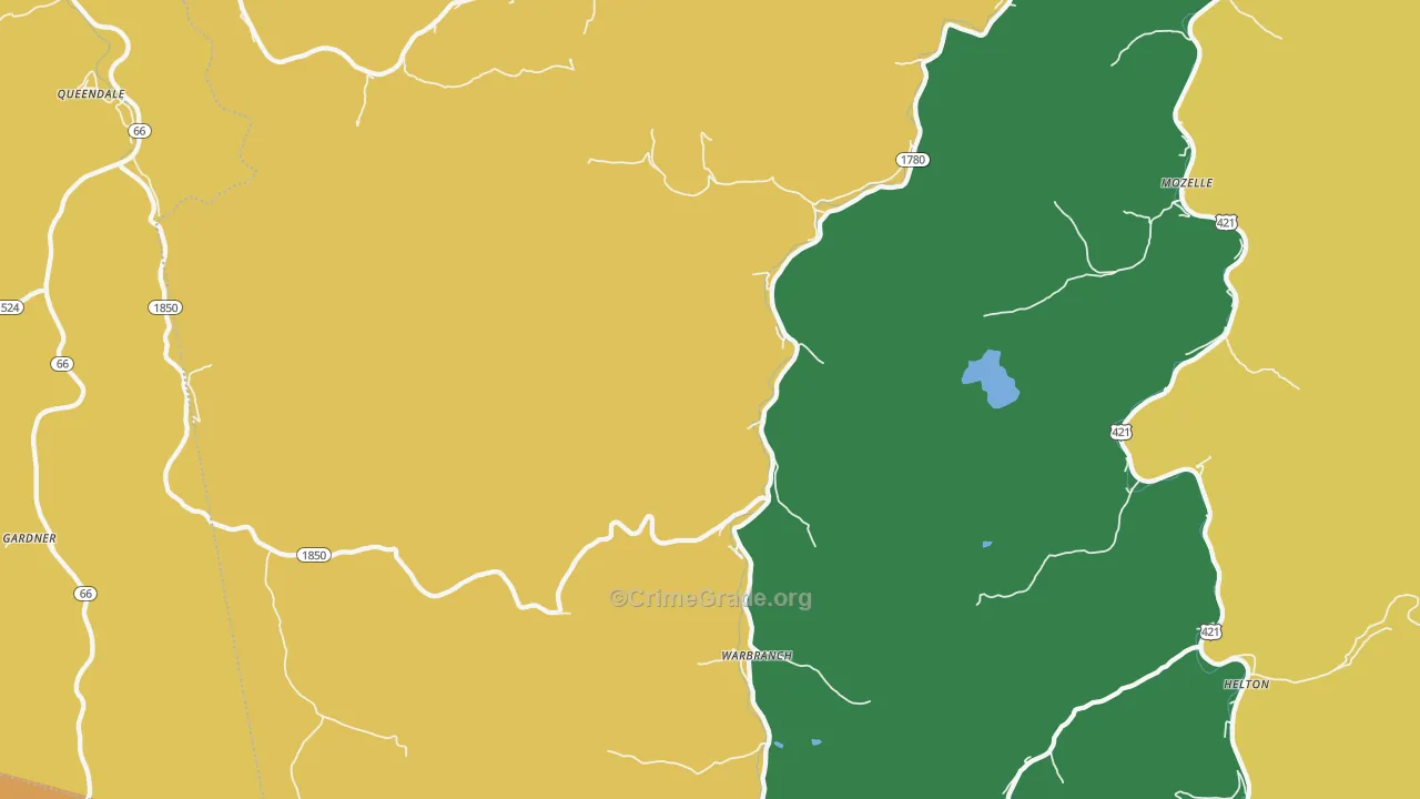 Warbranch, KY Map of Murder Rates