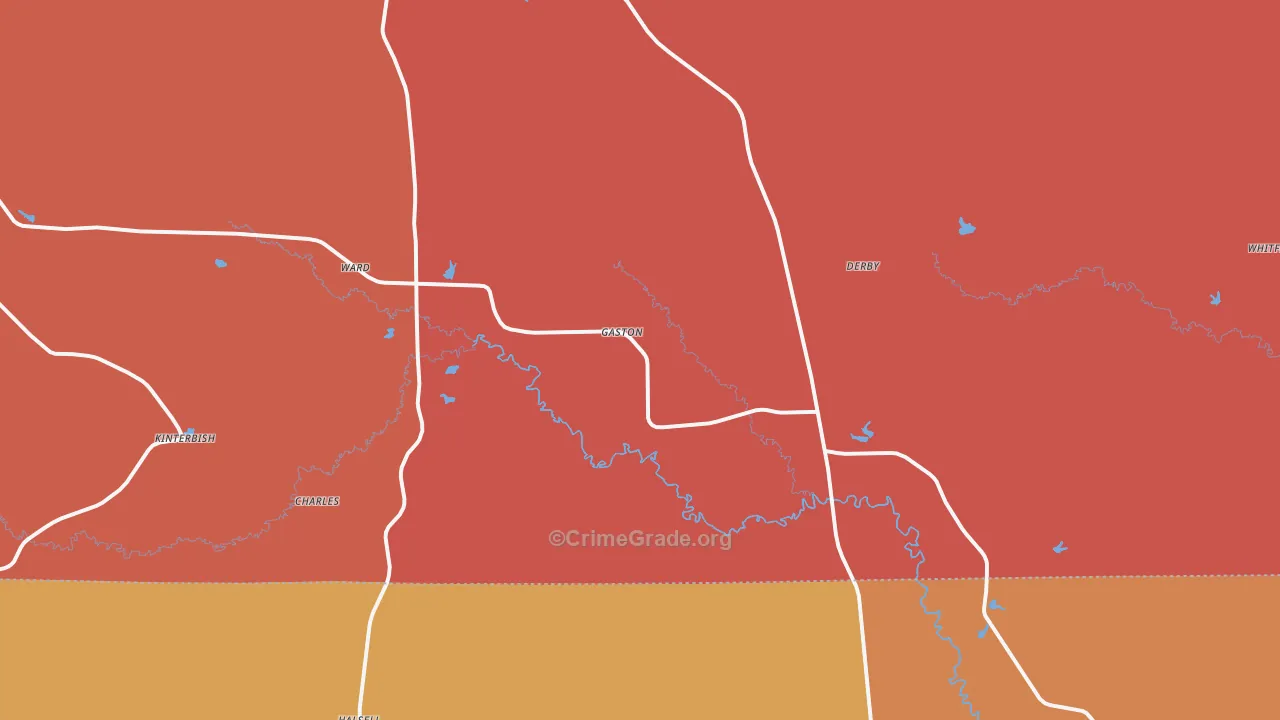 Ward, AL Map of Murder Rates