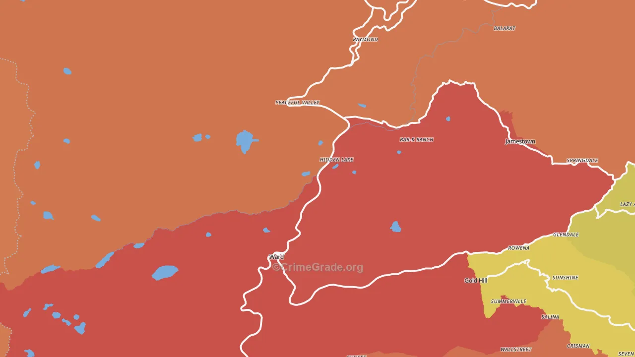 Ward, CO Map of Murder Rates