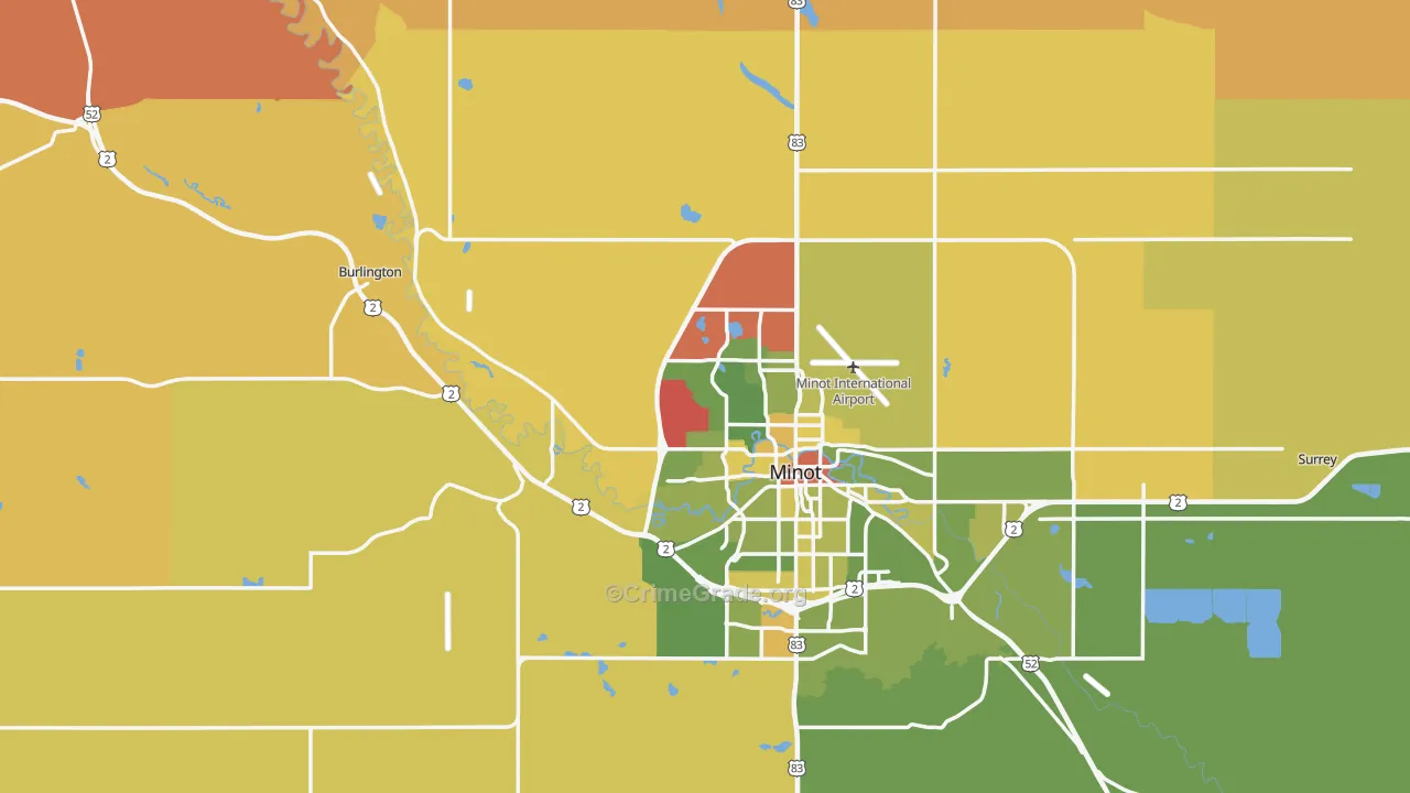 Ward County, ND Map of Murder Rates