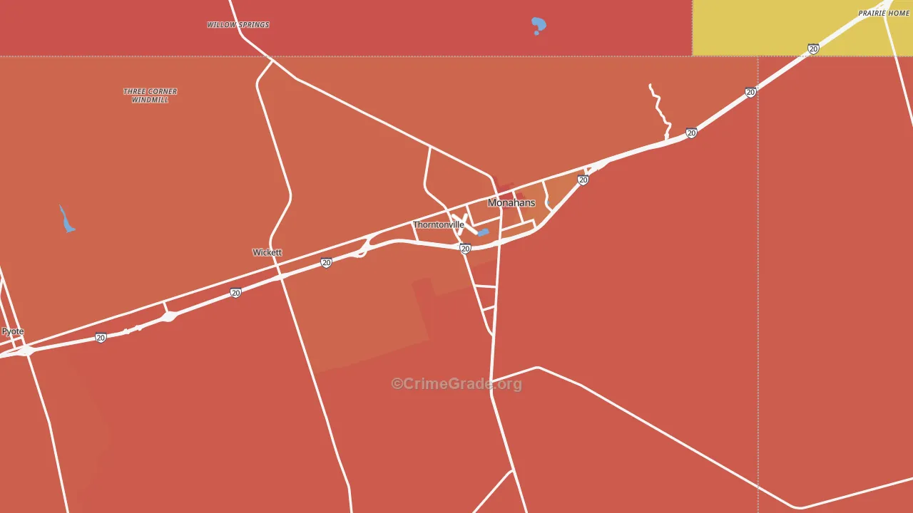 Ward County, TX Map of Murder Rates