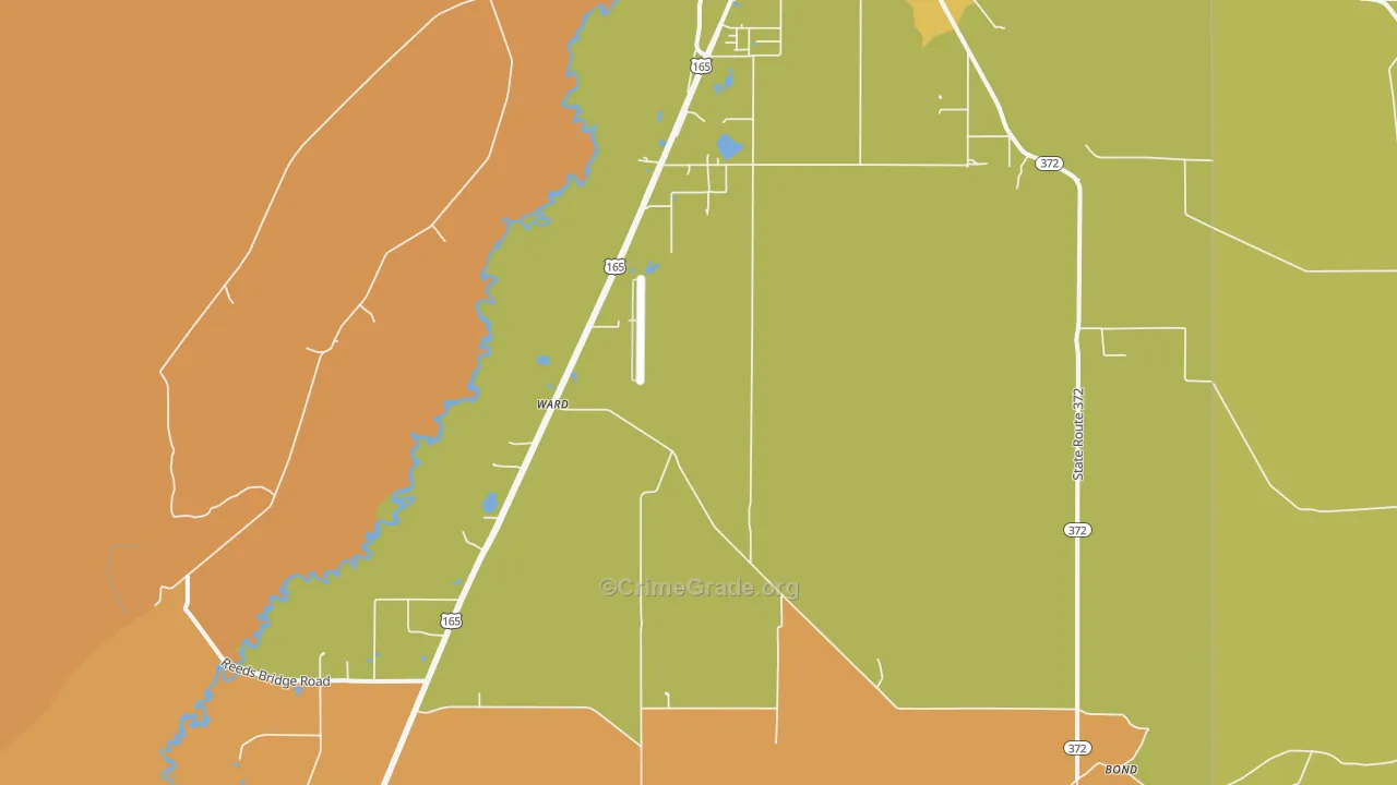 Ward, LA Map of Murder Rates