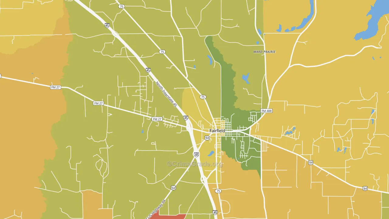 Ward Prairie, TX Map of Murder Rates