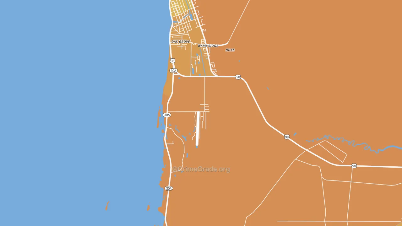 Ward Ridge, FL Map of Murder Rates