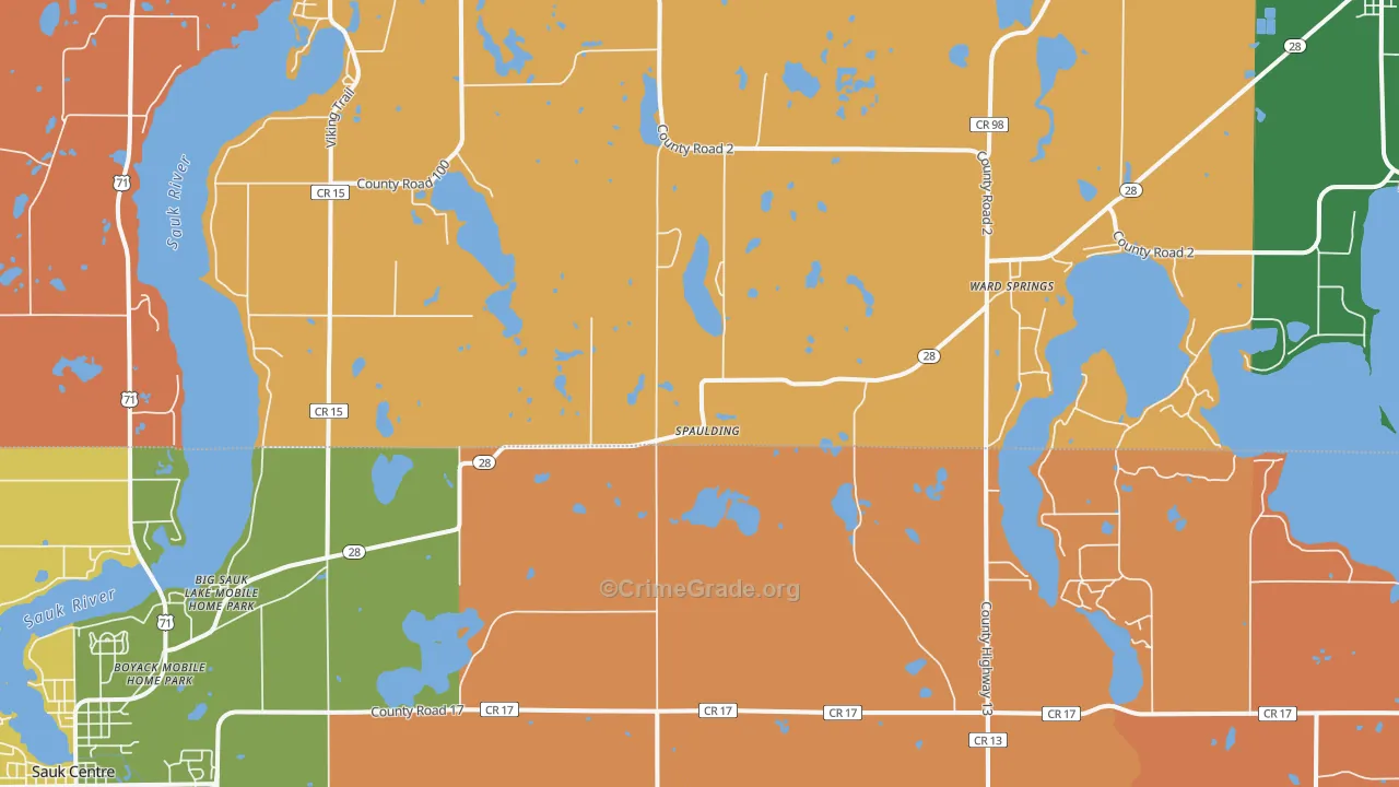 Ward Springs, MN Map of Murder Rates