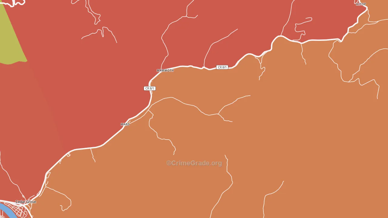 Ward, WV Map of Murder Rates