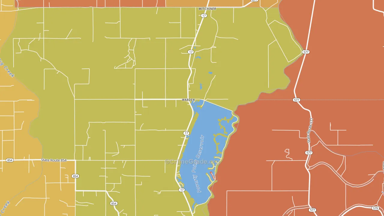 Warden, LA Map of Murder Rates