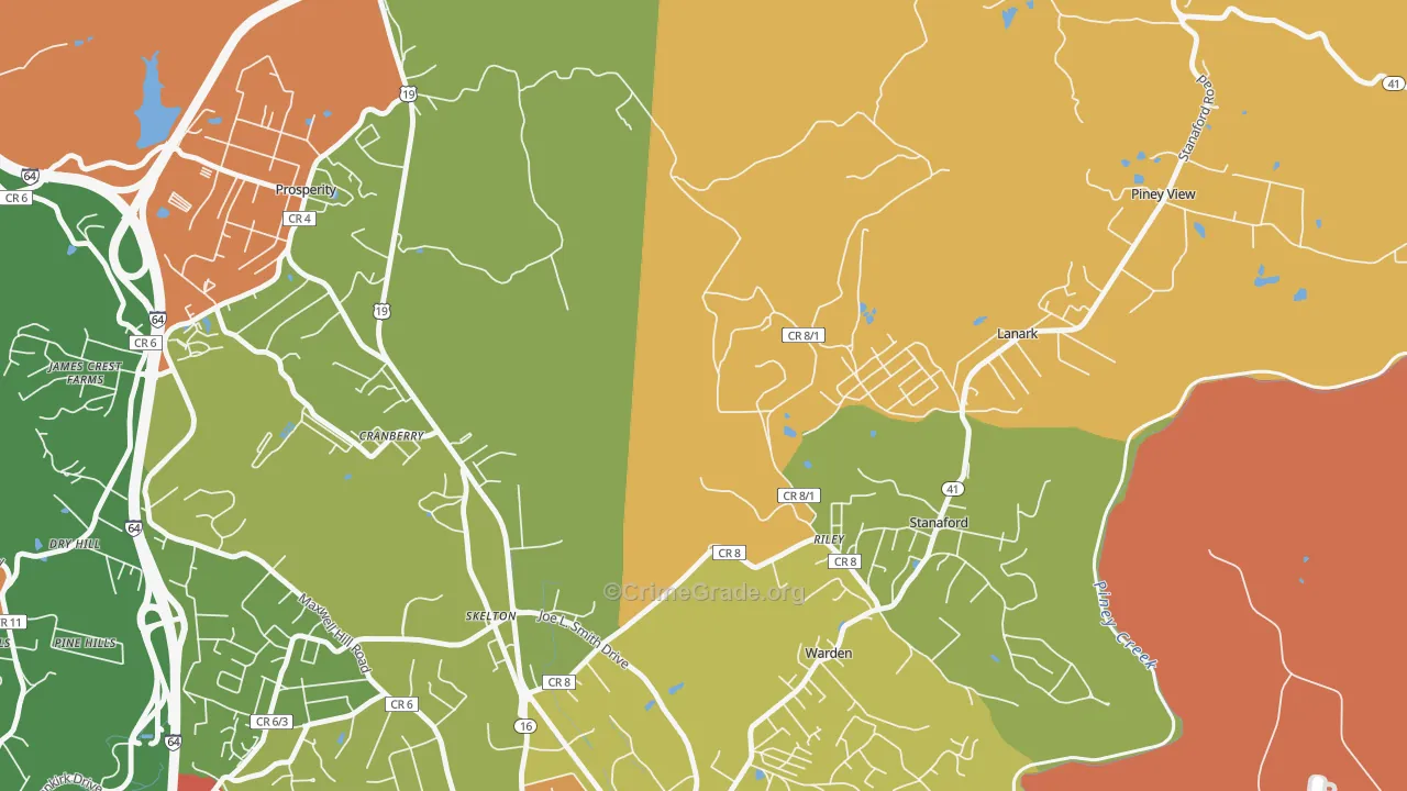Warden, WV Map of Murder Rates