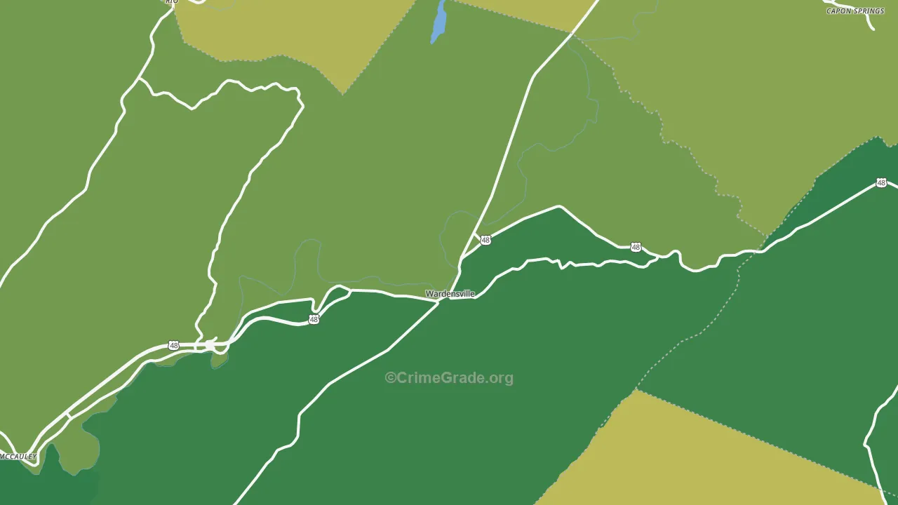 Wardensville, WV Map of Murder Rates