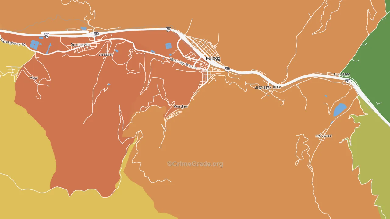 Wardner, ID Map of Murder Rates