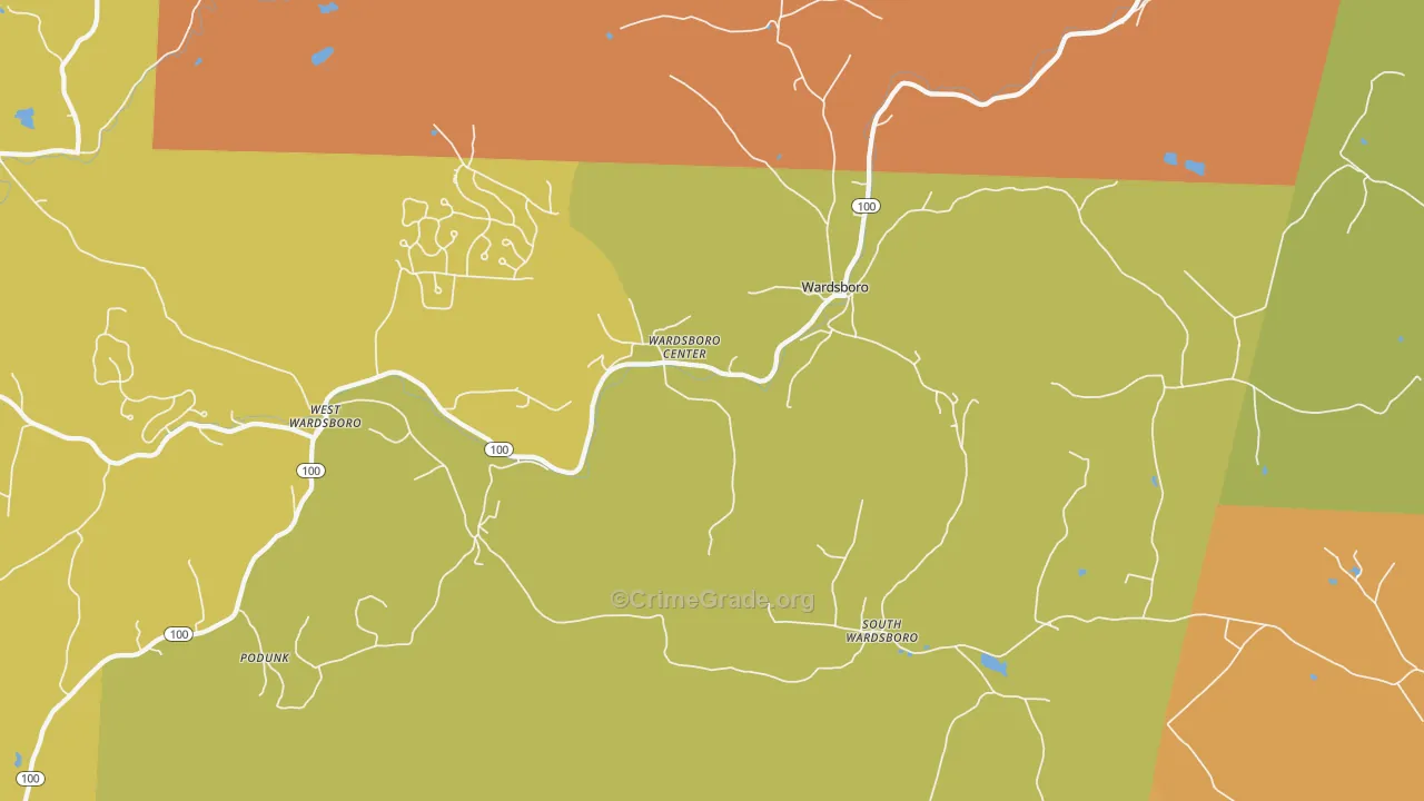 Wardsboro, VT Map of Murder Rates