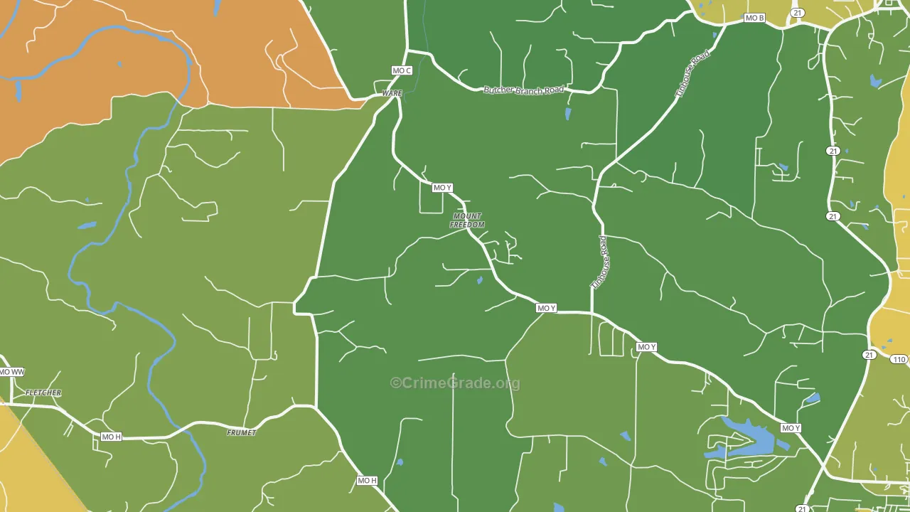 Ware, MO Map of Murder Rates