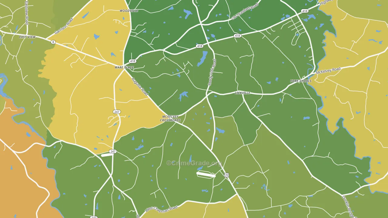 Ware Place, SC Map of Murder Rates