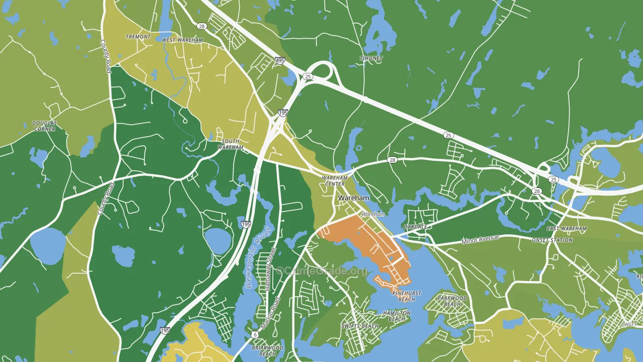 Wareham, MA Map of Murder Rates