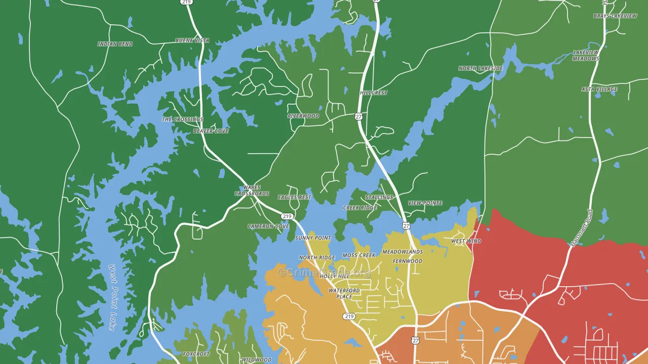 Wares Crossroads, GA Map of Murder Rates