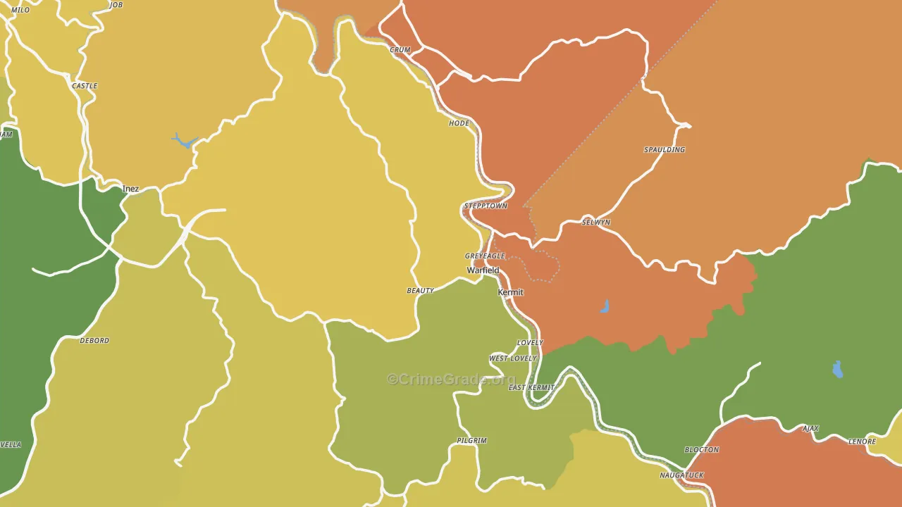 Warfield, KY Map of Murder Rates