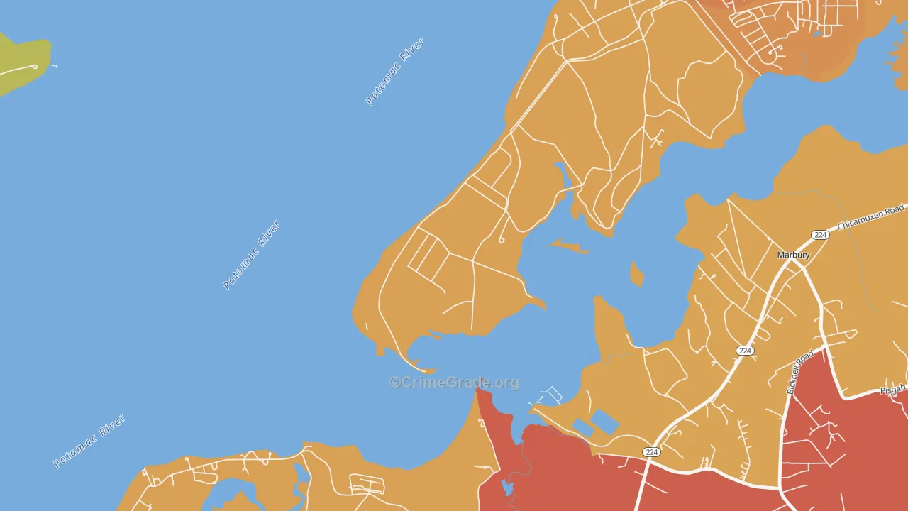 Warington Hills, MD Map of Murder Rates